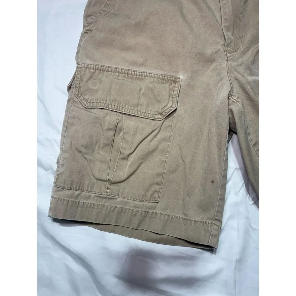 Vintage 90s Tommy Hilfiger Cargo Shorts Khaki Tan Waistband Trim Sz30